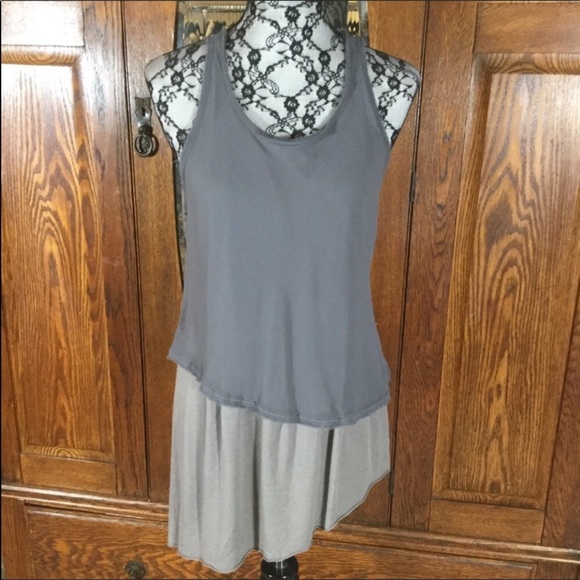 rag & bone Tops - Rag & Bone Knit Gray Layered Asymmetric Tank Top